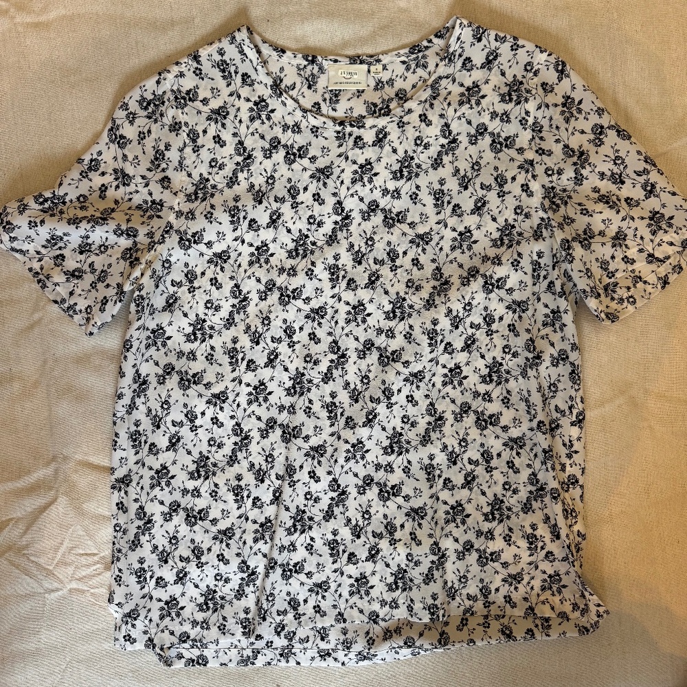 AG Adriano Goldschmied 100% Silk Floral Blouse – Size Small